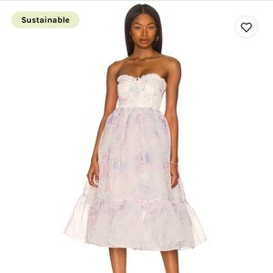 Selkie “the French corset dress” size XS in watercolor pattern “ribbon dancer”